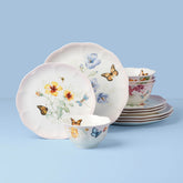 Butterfly Meadow Pink Ombre 12-Piece Dinnerware Set